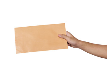 Hands holding brown envelope