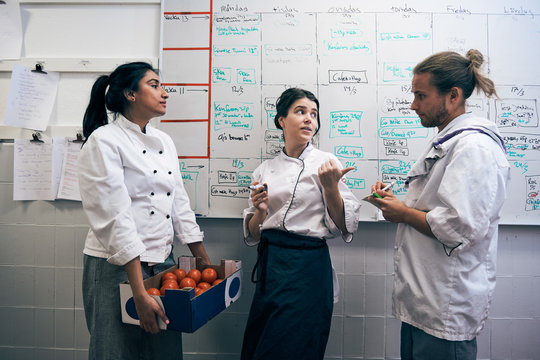 Chefs planning menu
