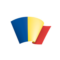 Romania flag, vector illustration on a white background