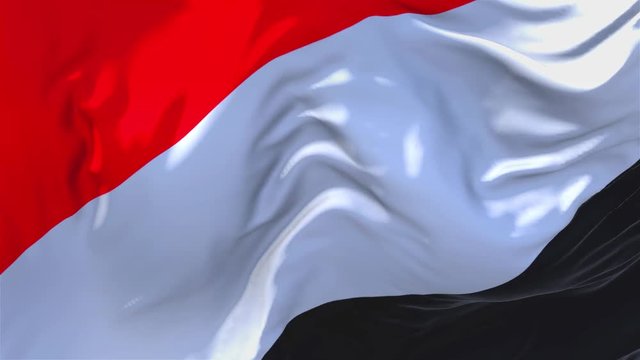 254. Principality of Sealand Flag Waving in Wind Slow Motion Animation . 4K Realistic Fabric Texture Flag Smooth Blowing on a windy day Continuous Seamless Loop Background.