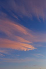 blue sky with gilded clouds as a natural background