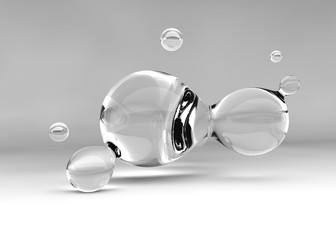 3d illustration of water drops