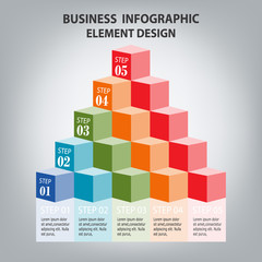 Infographics business template with arrow steps for Presentation, Sale forecast, Web design, Improvement, Step by Step