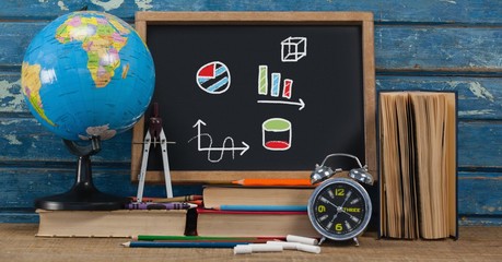 Geometry education drawings on blackboard for school © vectorfusionart