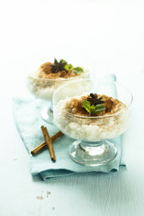 Rice pudding with cinnamon