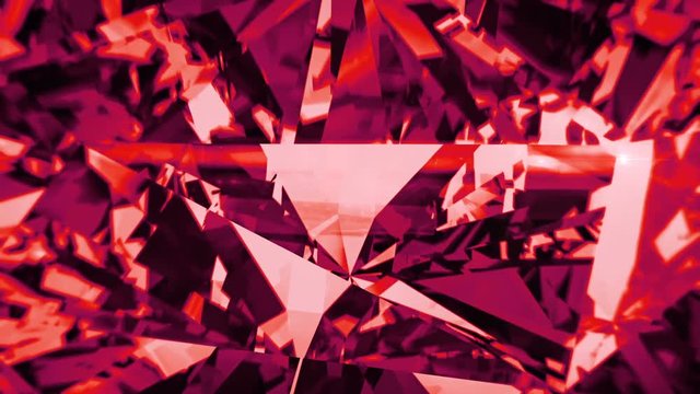 Red Spinel dispersion footage. Fancy color ruby gem. Round diamond cut animation with light rainbow on surface. Sapphire bright background video. 3D animation of shiny gem stone
