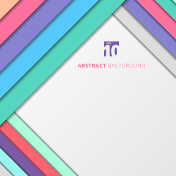 Template abstract geometric pastel color with shadow on white background.