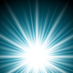 Obraz premium Lighting effect sunburst or sunbeams on dark blue background.
