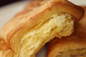 Fresh croissant closeup