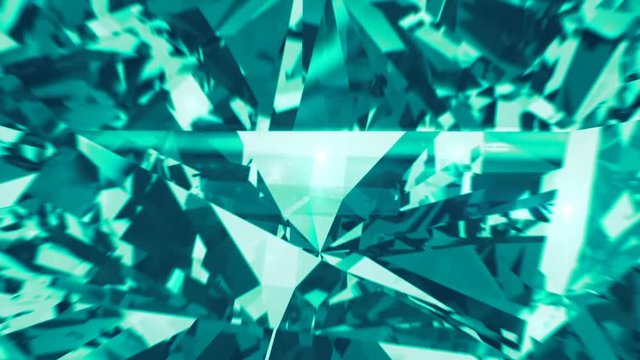 Green mint diamond dispersion footage. Fancy color сhrysoberyl gem. Round diamond cut animation with light rainbow on surface. Sapphire bright background video. 3D animation of shiny gem stone