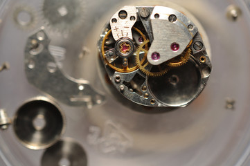 Detail of watch machinery.