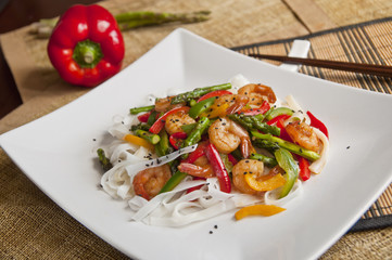 Homemade oriental cuisine dinner