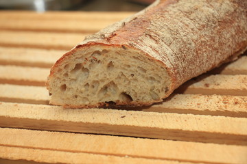 Fresh wholegrain baguette