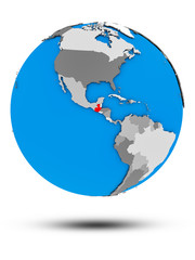 Guatemala on political globe isolated