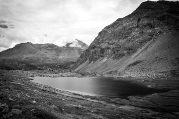 Viola lake, Stelvio National Park, Alps, Italy