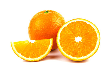 Fototapeta na wymiar Ripe orange on white background