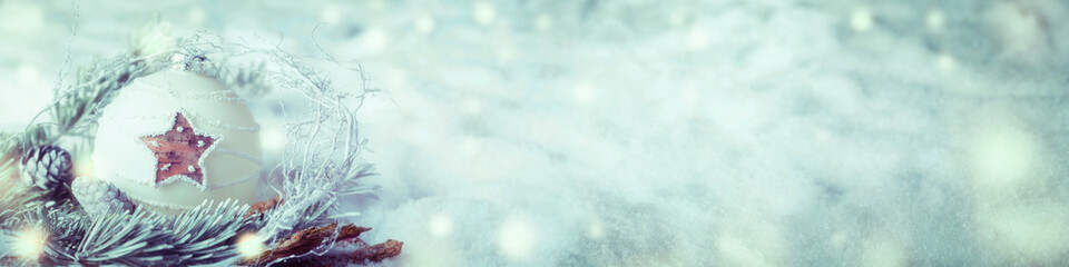 Magic Winter Landscape at Christmas Time - Panorama, Banner, Background 