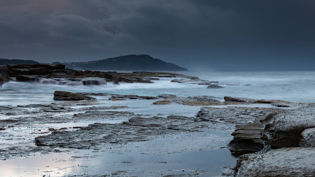 Dark and Stormy Early Morning Seascape