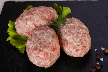 Raw pork cutlet