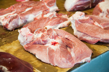 Meat at a butcher shop