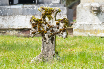 Old Stone Cross on Graveyard