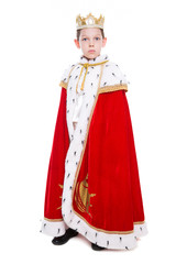 Little boy wearing costume of a king