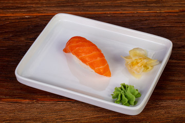 Japanese sushi with salmon