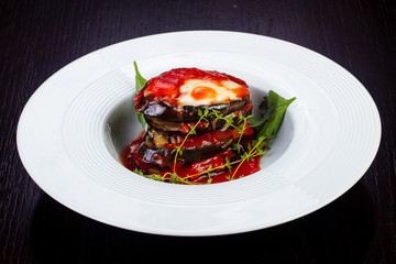 Appetizing eggplant parmigiano