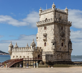 Fototapeta na wymiar Lisbon, Belem Tower - Tagus River, Portugal Tejo.