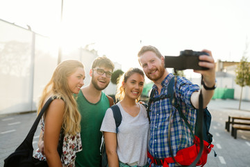 Portrait of happy young students