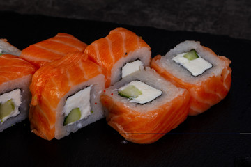 Japanese roll with salmon