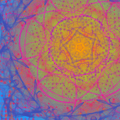 Fototapeta premium Geometric mandale painting