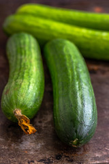 Cucumber on a Dark Background Vertical Photo