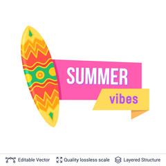 Summer badge isolated on white.