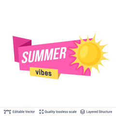 Summer badge isolated on white.