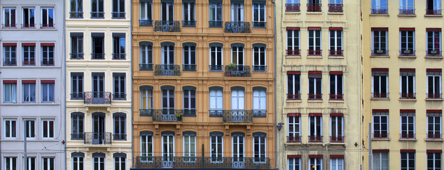 Old european buildings facade
