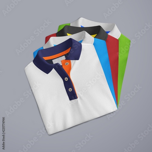 Download "Polo T-Shirt mockup, folded and stacked front view on ...