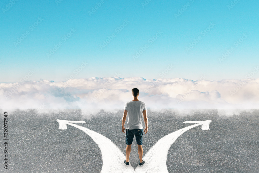Poster different direction and way concept
