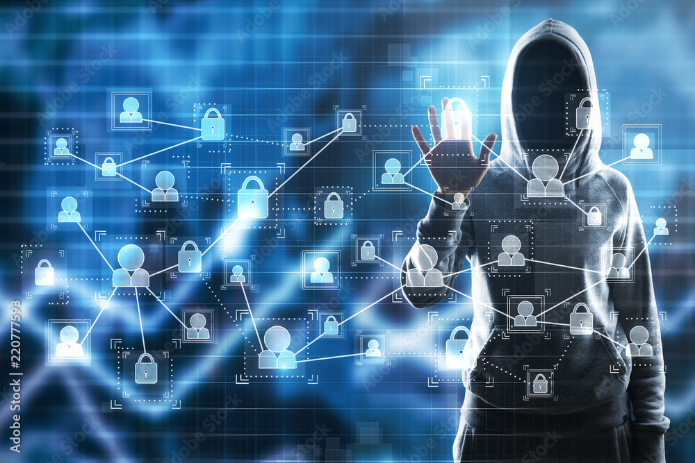 Poster hacking and malware concept