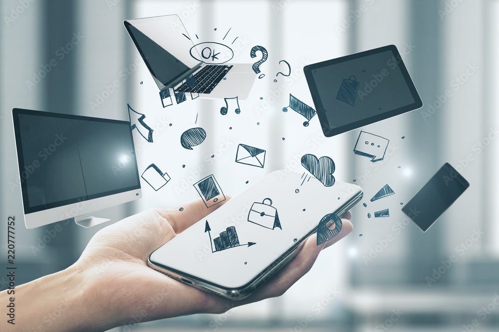 Poster Cloud computing and communication concept