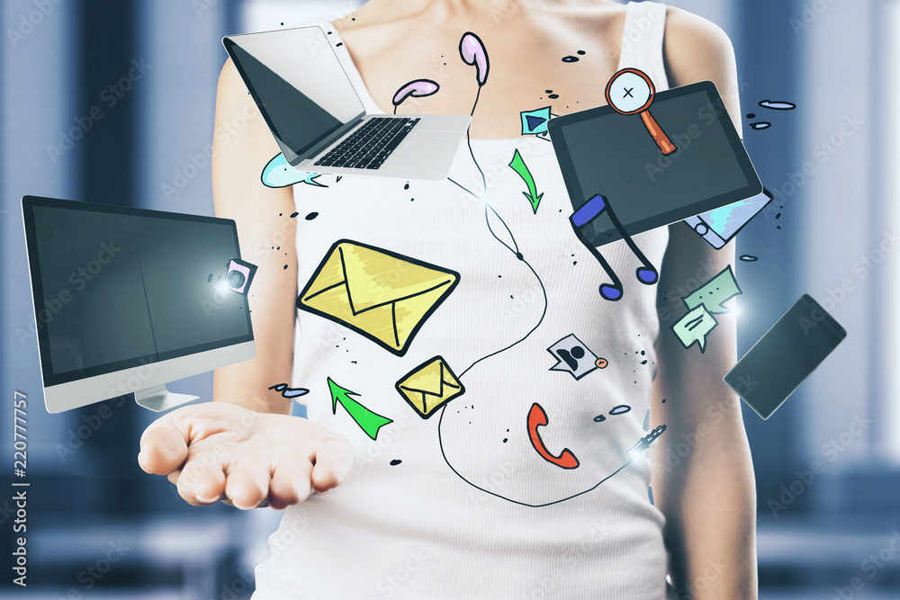 Poster cloud computing and leisure concept