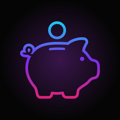 Piggy bank vector icon