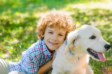 Horizontal portrait of a boy
