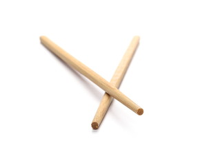 Asian wooden chopsticks isolated on white background