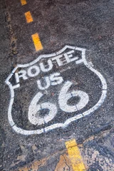 Papier Peint photo Lavable Route 66 Signe de la route 66 aux États-Unis.
