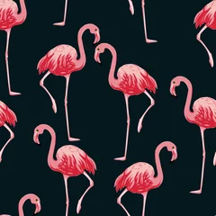 Abwaschbare Fototapete Flamingo Nahtloses Flamingos-Muster