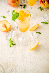 Summer peach Bellini cocktail