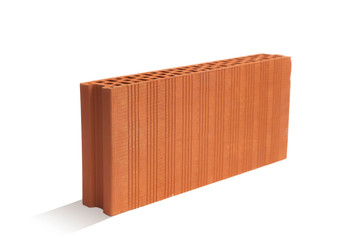 red brick (brick block) on a white background.