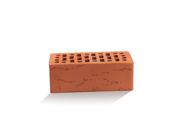 red brick (brick block) on a white background.