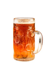 Traditional Octoberfest Bavarian beer in a big one liter mug with wet walls, Germany